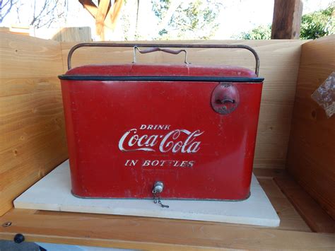 coca cola metal coke cooler box|antique old Coca-Cola cooler.